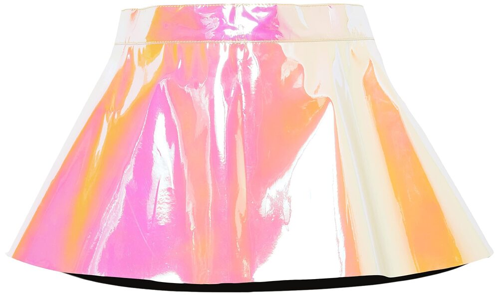 3334 Yellow/Pink Holo Skater Skirt Large